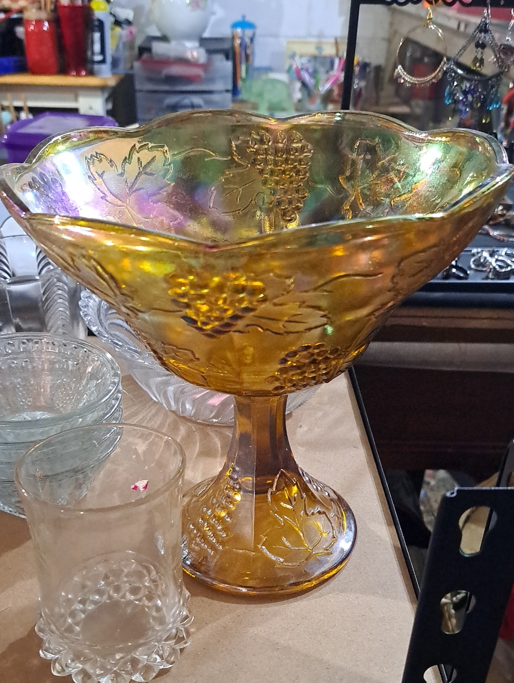 Vintage indian glass amber